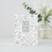 Floral Adult Coloring Saint Quote Briefkaart (Staand voorkant)