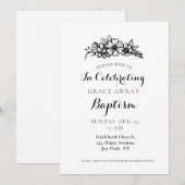 Floral Adult Doopuitnodiging Kaart (Voorkant / Achterkant)