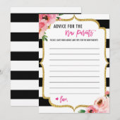 Floral Advice for the New Parents Baby shower Card Advieskaart (Voorkant / Achterkant)