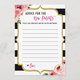 Floral Advice for the New Parents Baby shower Card Advieskaart