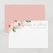 Floral Advice Kaart Roze en Gold Waterverf (Voorkant / Achterkant)