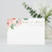 Floral Advice Kaart Roze en Gold Waterverf (Staand voorkant)