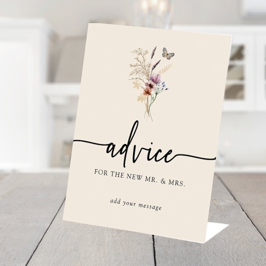 Floral Advice Wedding Sign Reclamebord Met Voetstuk