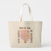 Floral Aesthetic Motivational Gift Tote bag (Achterkant)