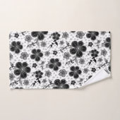 Floral afdrukken in zwart-wit bad handdoek (Handdoek)
