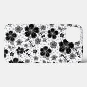 Floral afdrukken in zwart-wit Case-Mate iPhone case (Achterkant (horizontaal))