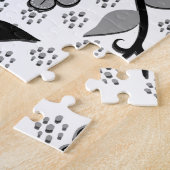 Floral afdrukken in zwart-wit legpuzzel (Zijkant)
