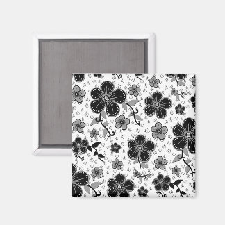Floral afdrukken in zwart-wit magneet