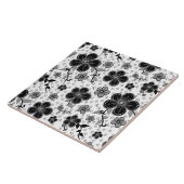 Floral afdrukken in zwart-wit tegeltje (Zijkant)