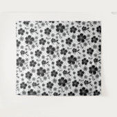 Floral afdrukken in zwart-wit wandkleed (Voorkant (horizontaal))