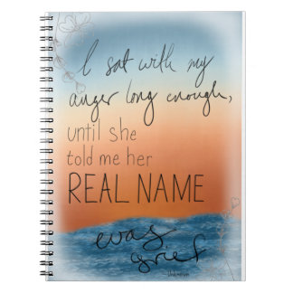 Floral afdrukken van Ref. en Anger Quote Notitieboek