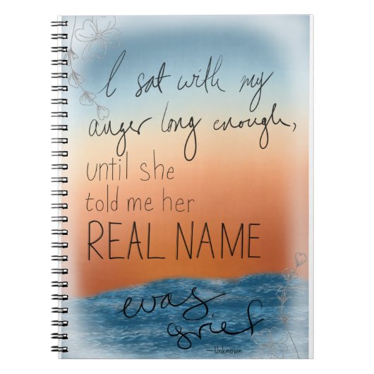 Floral afdrukken van Ref. en Anger Quote Notitieboek (Voorkant)