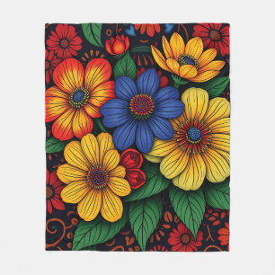 Floral Afrikaanse stampatronen Fleece Deken