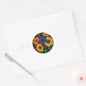 Floral Afrikaanse stampatronen Ronde Sticker (Envelop)