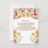 Floral Afro-Amerikaanse bruiloft paar dank u (Achterkant)