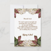 Floral Afro-Amerikaanse bruiloft paar dank u (Achterkant)