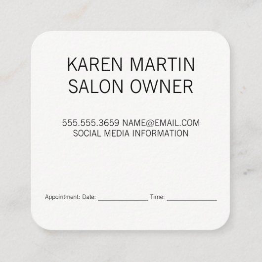 Floral Afspraak Boekingen | QR-code Afsprakenkaartje (Achterkant)