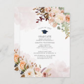 Floral Afstudeerder Klasse van 2025 Graduation Par Kaart (Voorkant / Achterkant)