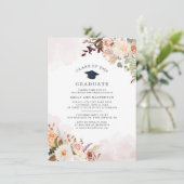Floral Afstudeerder Party Afstuderen 2025 Kaart (Staand voorkant)