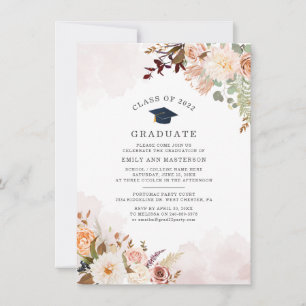Floral Afstudeerder Party Afstuderen 2025 Kaart