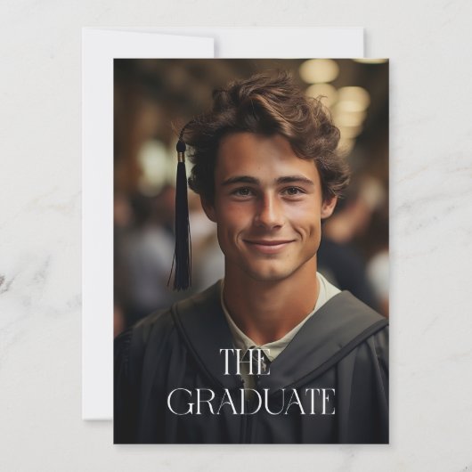 Floral Afstudeerder Pet Afstuderen Uitnodiging (Achterkant)