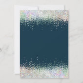 Floral Afstudeerder Pet, Confetti Navy Blue Afstud Kaart (Achterkant)