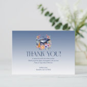 Floral Afstudeerder Pet Dank u kaart (Staand voorkant)