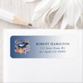 Floral Afstudeerder Pet Dank u kaart Etiket (Insitu)