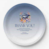 Floral Afstudeerder Pet Dank u kaart Papieren Bordje (Voorkant)