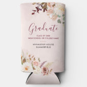 Floral Afstuderen 2024 Script gepersonaliseerde pa Seltzer Blikjeskoeler (Voorkant)