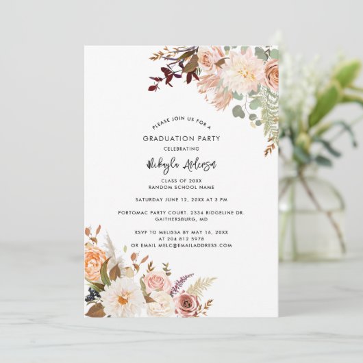 Floral Afstuderen 2025 Botanisch Afstudeerder Part Kaart (Staand voorkant)