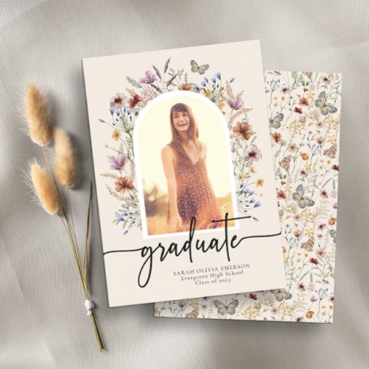 Floral Afstuderen aankondiging