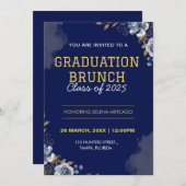 Floral Afstuderen Brunch Elegant ontbijt voor haar Kaart (Voorkant / Achterkant)