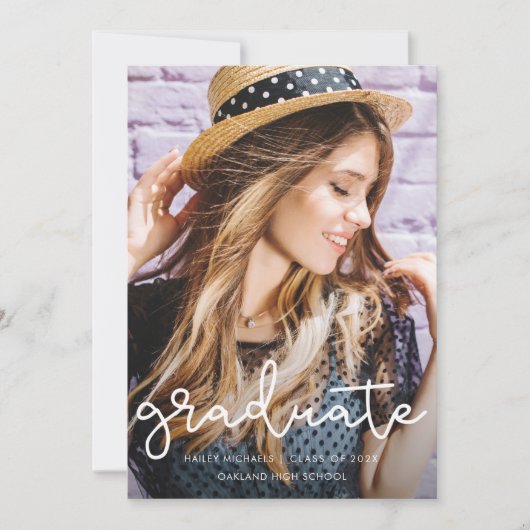  Floral Afstuderen Foto aankondiging (Voorkant)