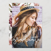  Floral Afstuderen Foto aankondiging