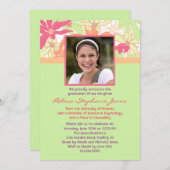 Floral Afstuderen Foto Uitnodiging (Voorkant / Achterkant)