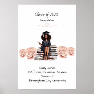 Floral Afstuderen Gradencertificaat Poster