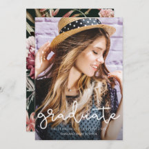  Floral Afstuderen Green Foto Aankondiging