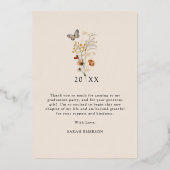 Floral Afstuderen Hartelijk dank Folie Uitnodiging (Achterkant)