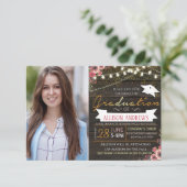 Floral Afstuderen Kaart (Staand voorkant)