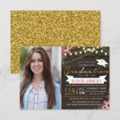 Floral Afstuderen Kaart (Voorkant / Achterkant)