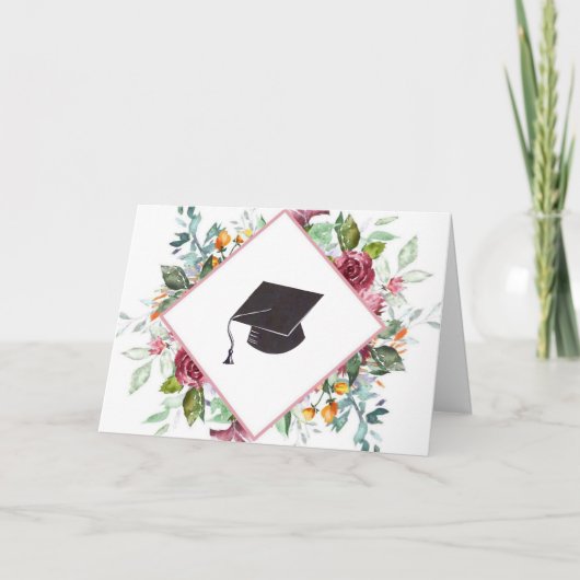 Floral Afstuderen Kaart (Voorkant)