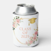 Floral Afstuderen Klasse van 2025 Blikjeskoeler (Blikje Voorkant)