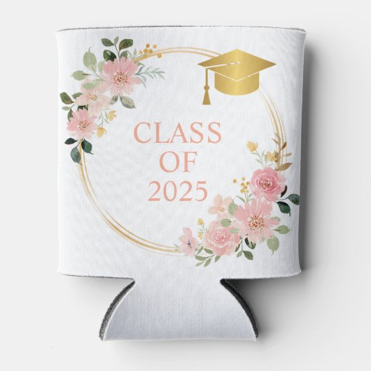 Floral Afstuderen Klasse van 2025 Blikjeskoeler (Voorkant)