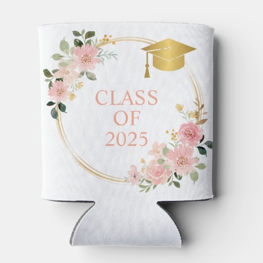 Floral Afstuderen Klasse van 2025 Blikjeskoeler (Achterkant)