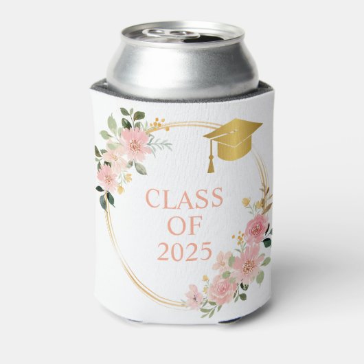 Floral Afstuderen Klasse van 2025 Blikjeskoeler (Blikje Achterkant)