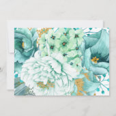Floral Afstuderen Mint en Gold Waterverf Foto Aankondiging (Achterkant)