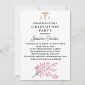 Floral Afstuderen Nurse Typography Cherry Blossom Kaart (Voorkant)