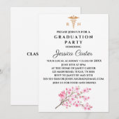Floral Afstuderen Nurse Typography Cherry Blossom Kaart (Voorkant / Achterkant)