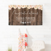 Floral Afstuderen Rustic Barn Wood Spandoek (Insitu)
